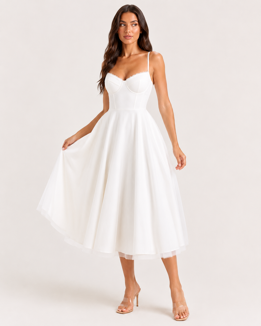 FUNNEL WHITE DRESS