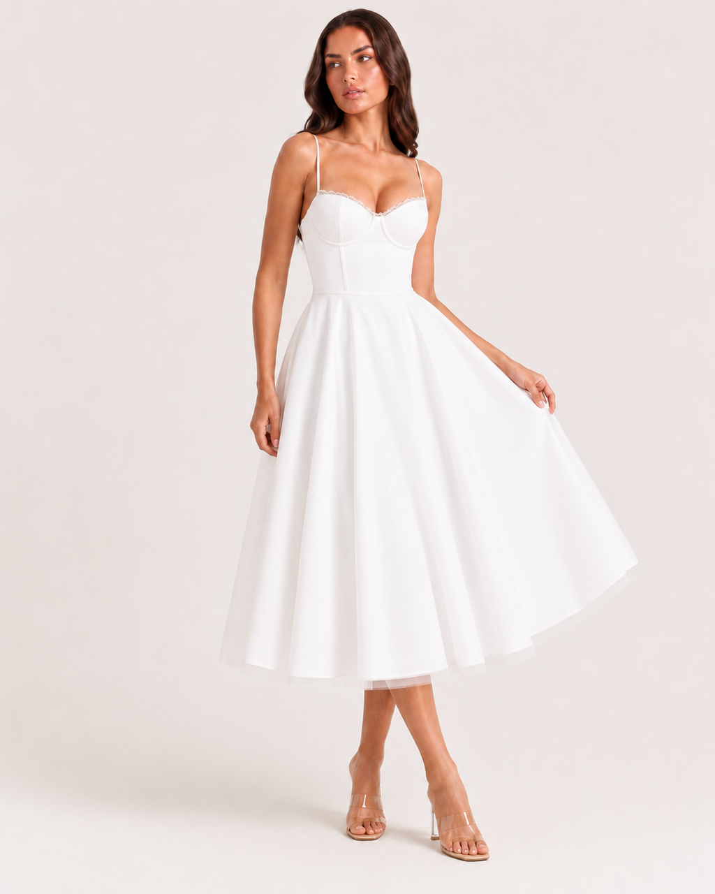 FUNNEL WHITE DRESS