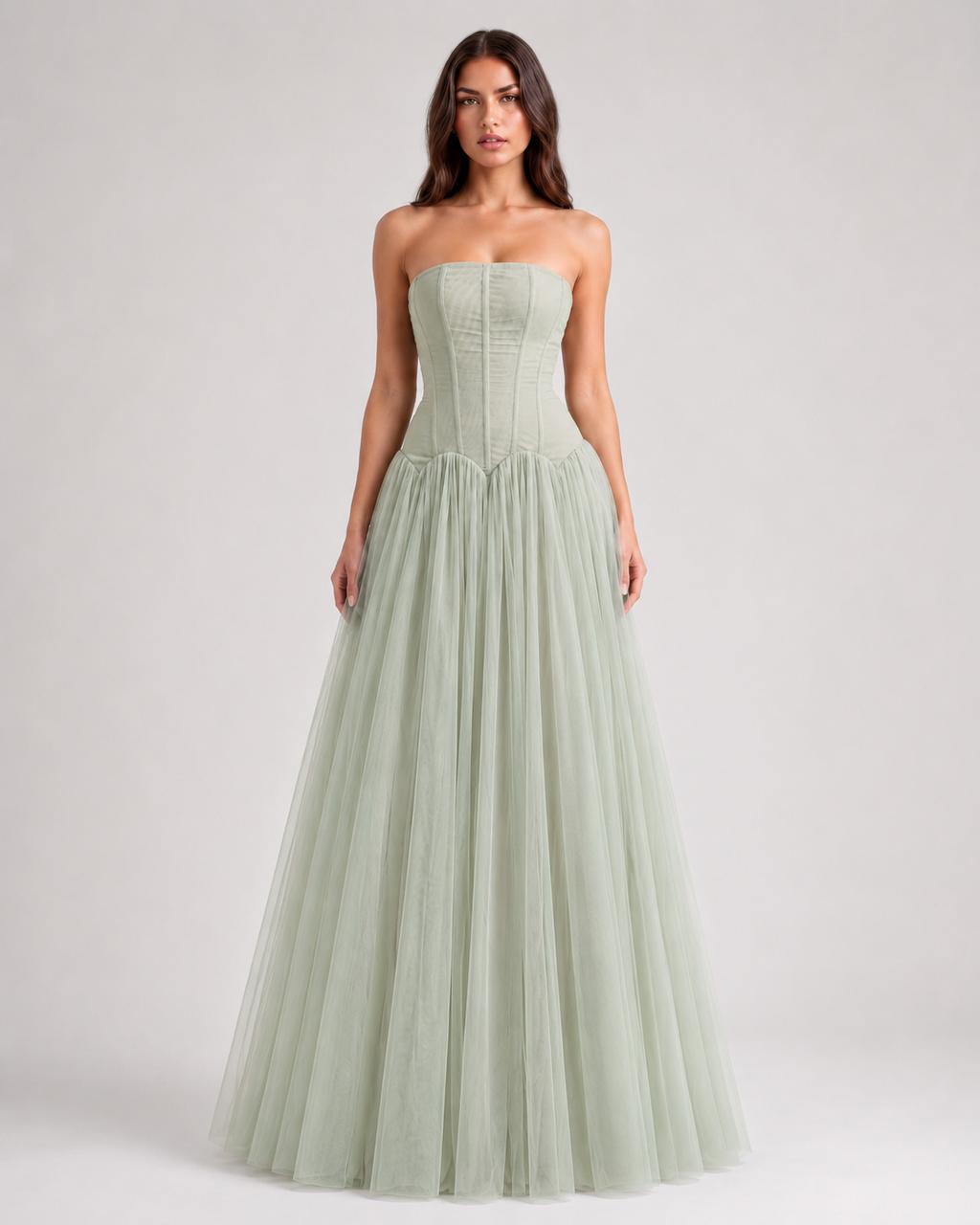 GREEN LONG DRESS