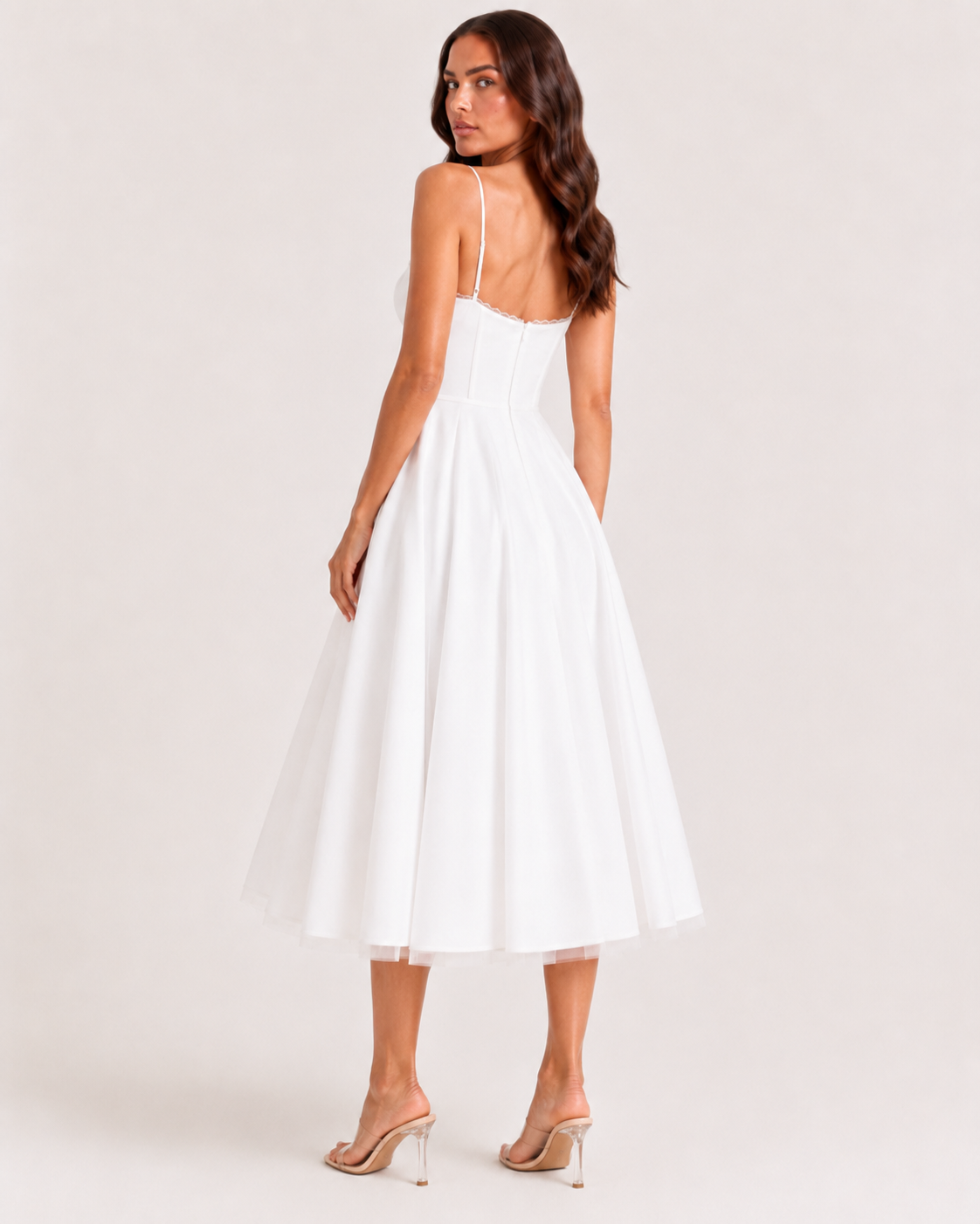 FUNNEL WHITE DRESS