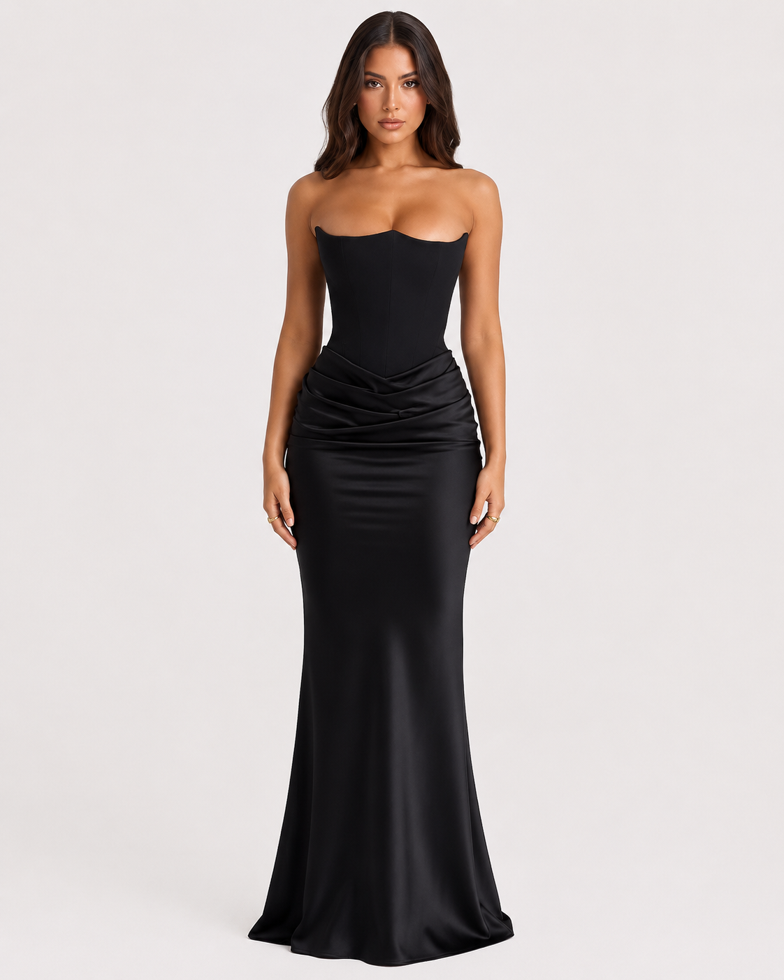 Aurora Strapless Maxi Dress — Black