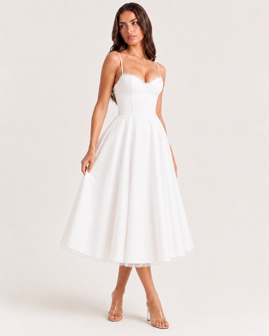 FUNNEL WHITE DRESS