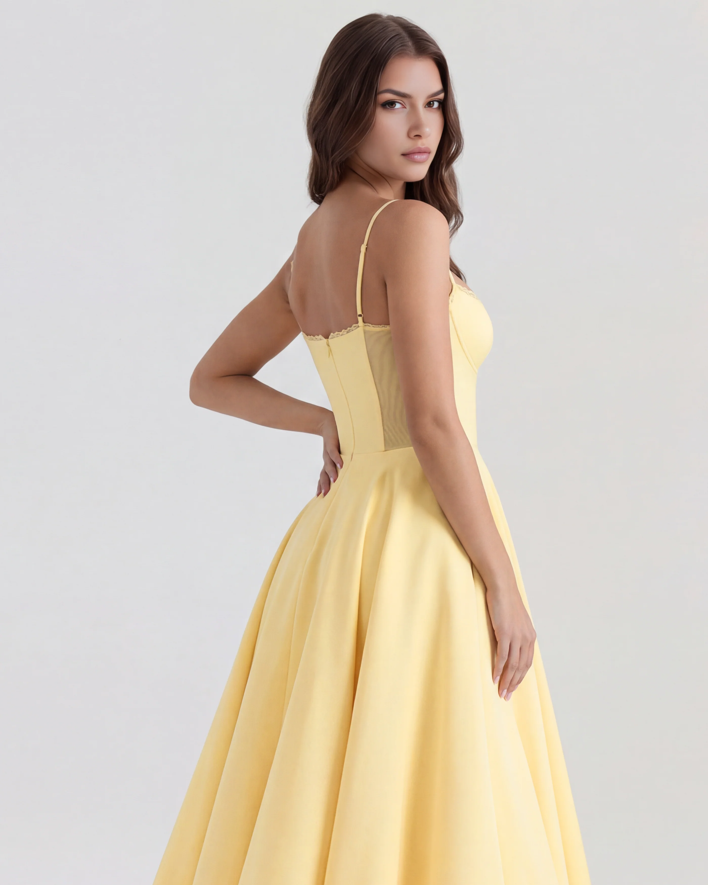 Yellow Long Flunnel Dress