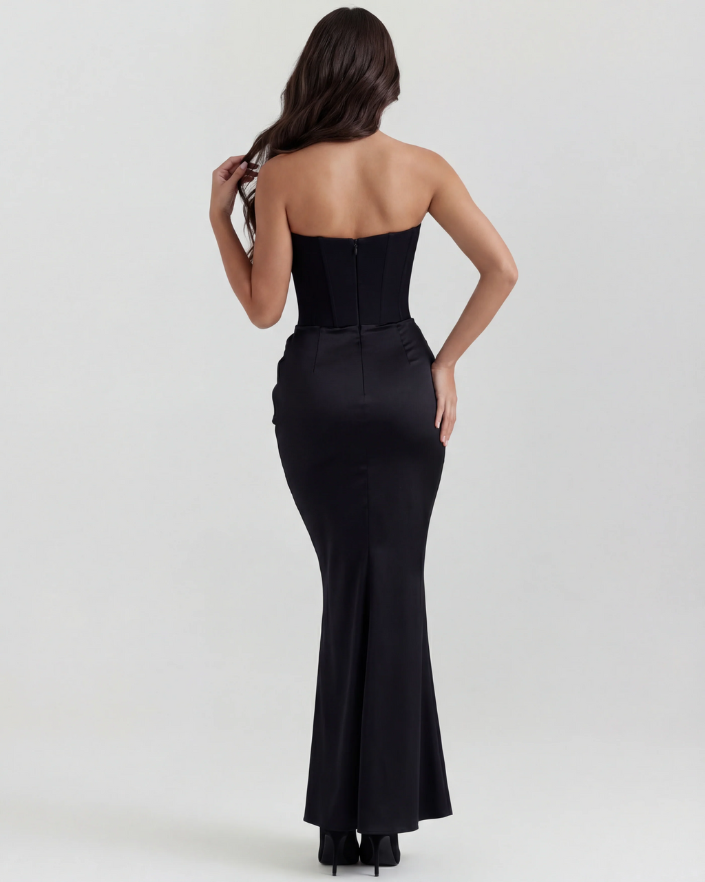 Aurora Strapless Maxi Dress — Black