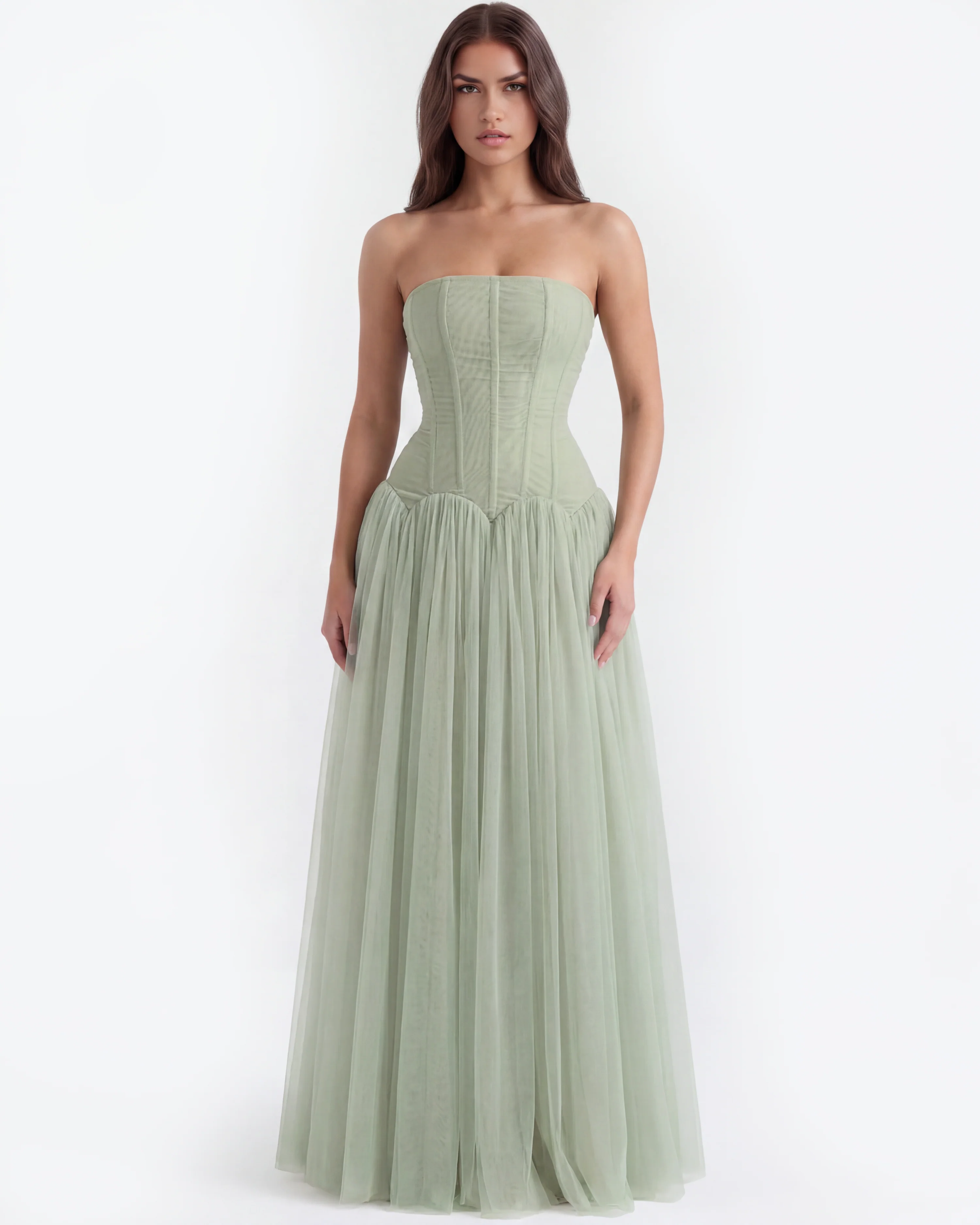 GREEN LONG DRESS