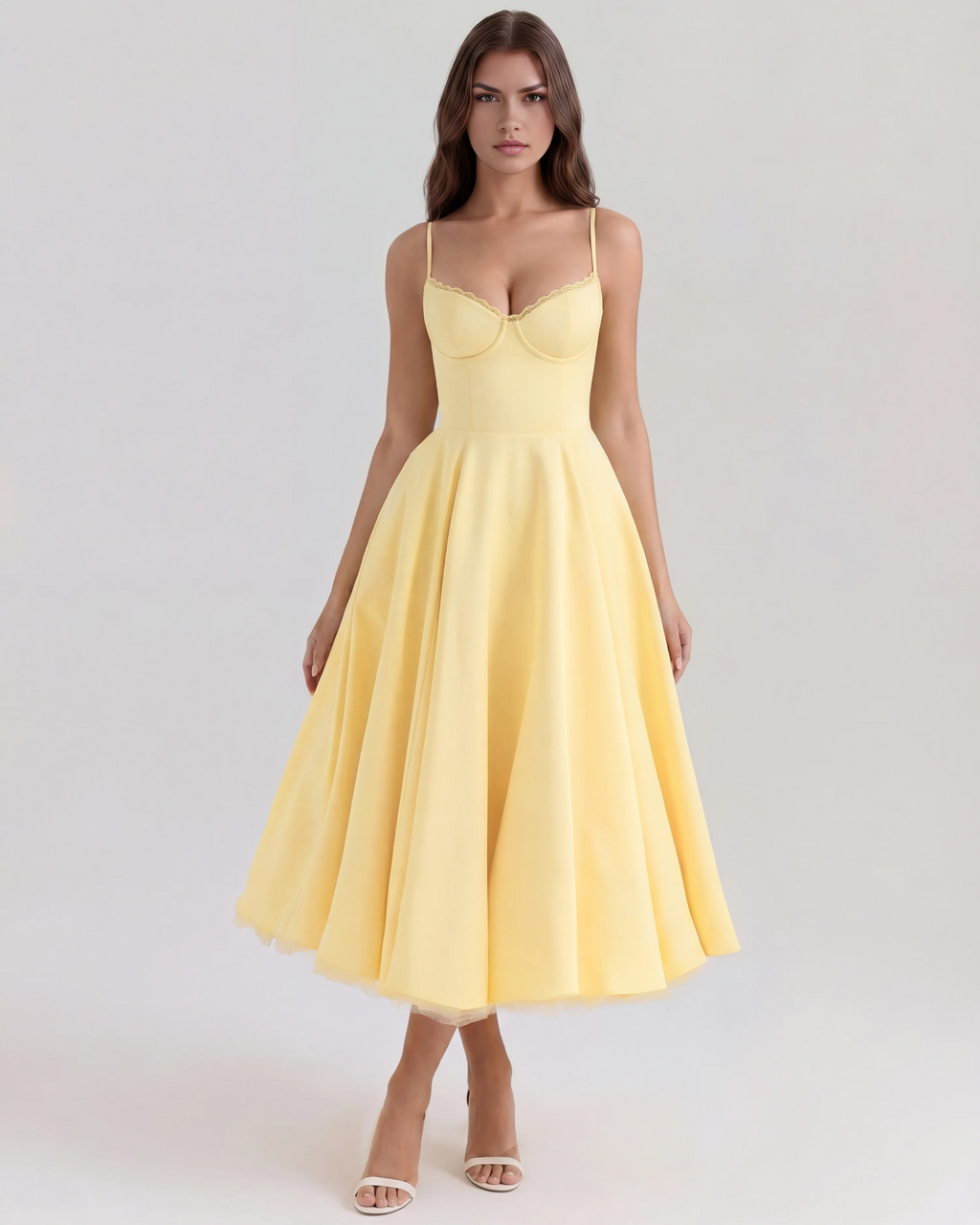 Yellow Long Flunnel Dress