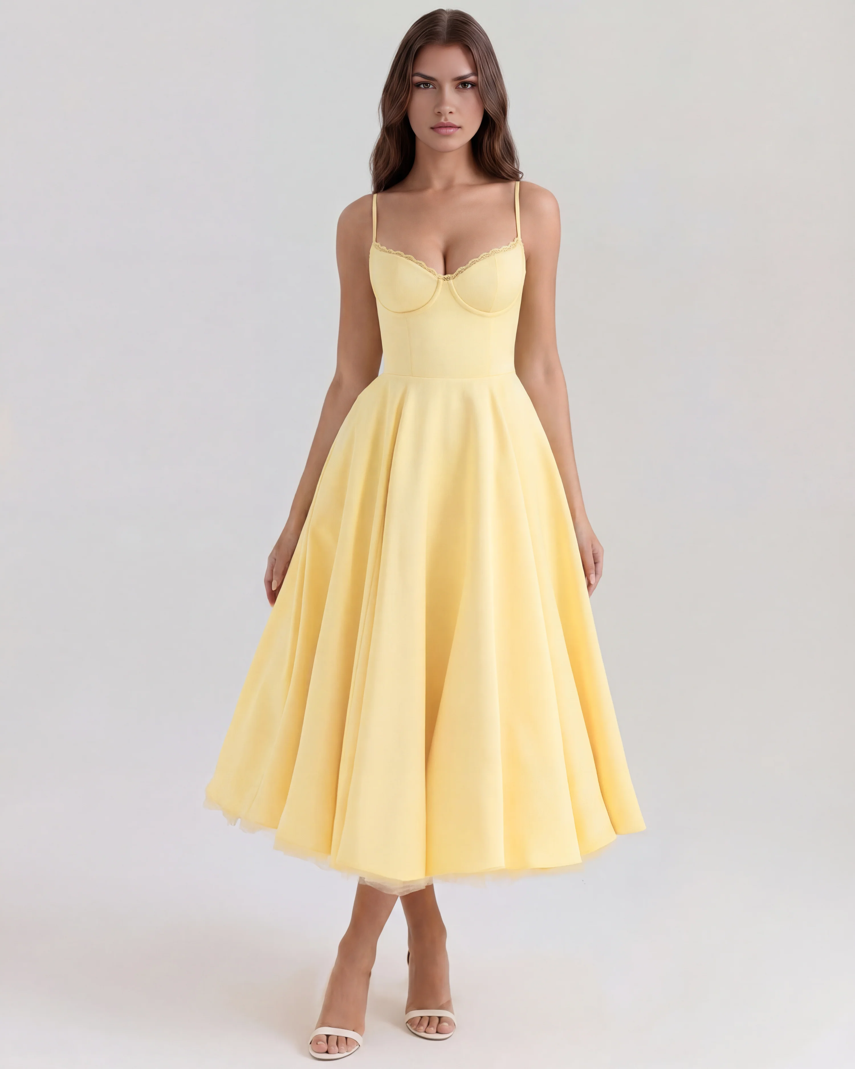 Yellow Long Flunnel Dress