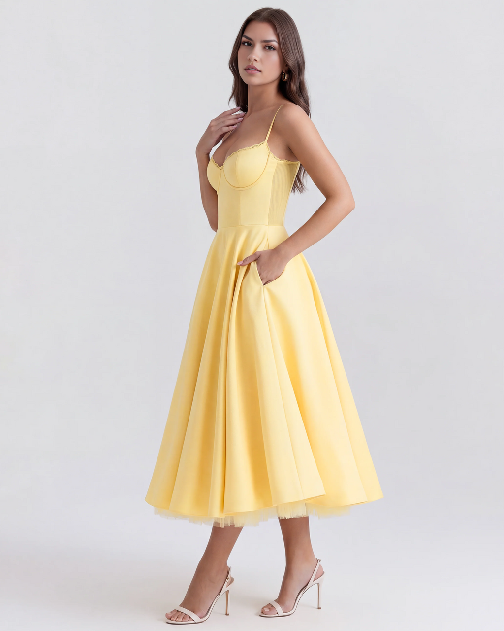 Yellow Long Flunnel Dress