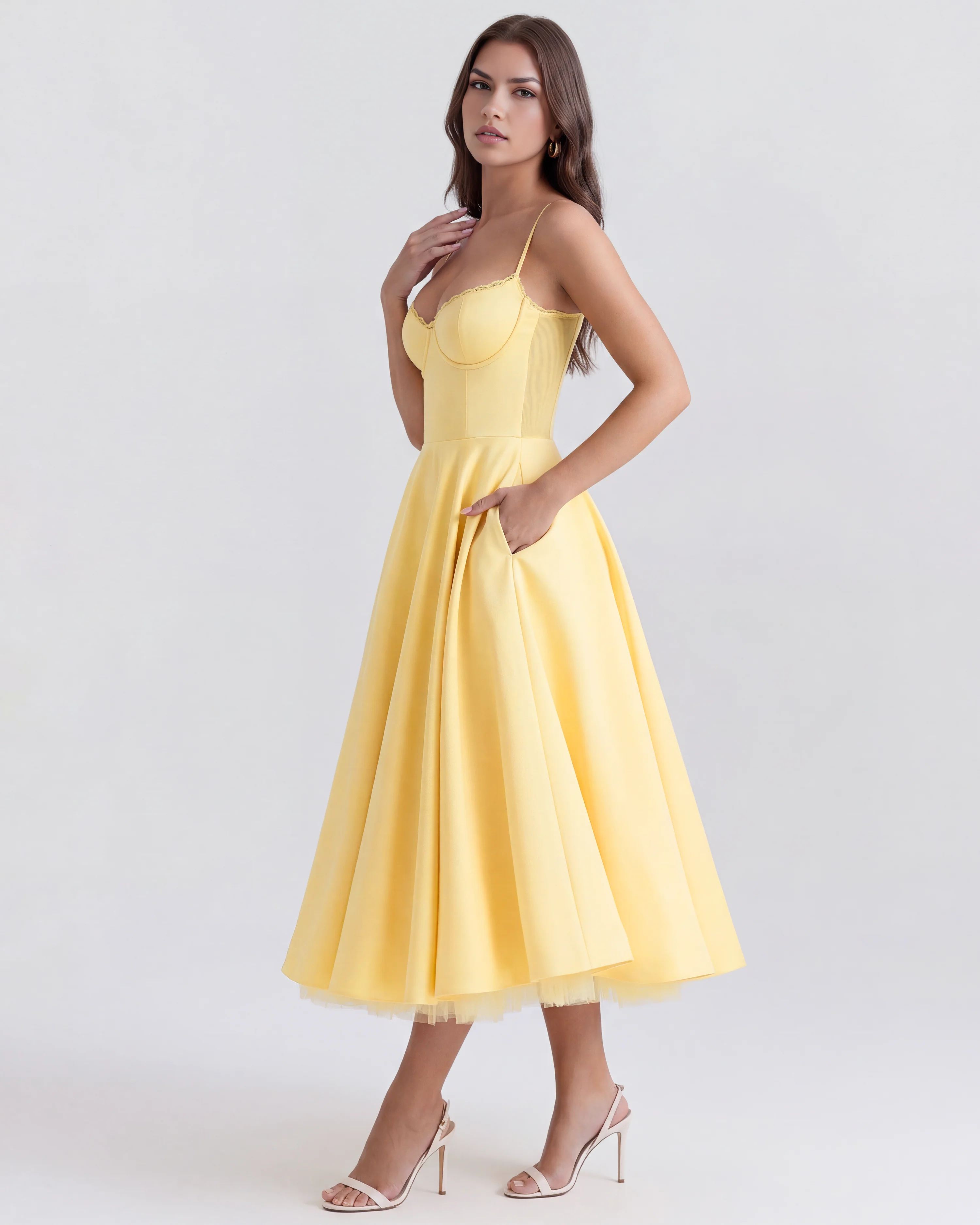 Yellow Long Flunnel Dress