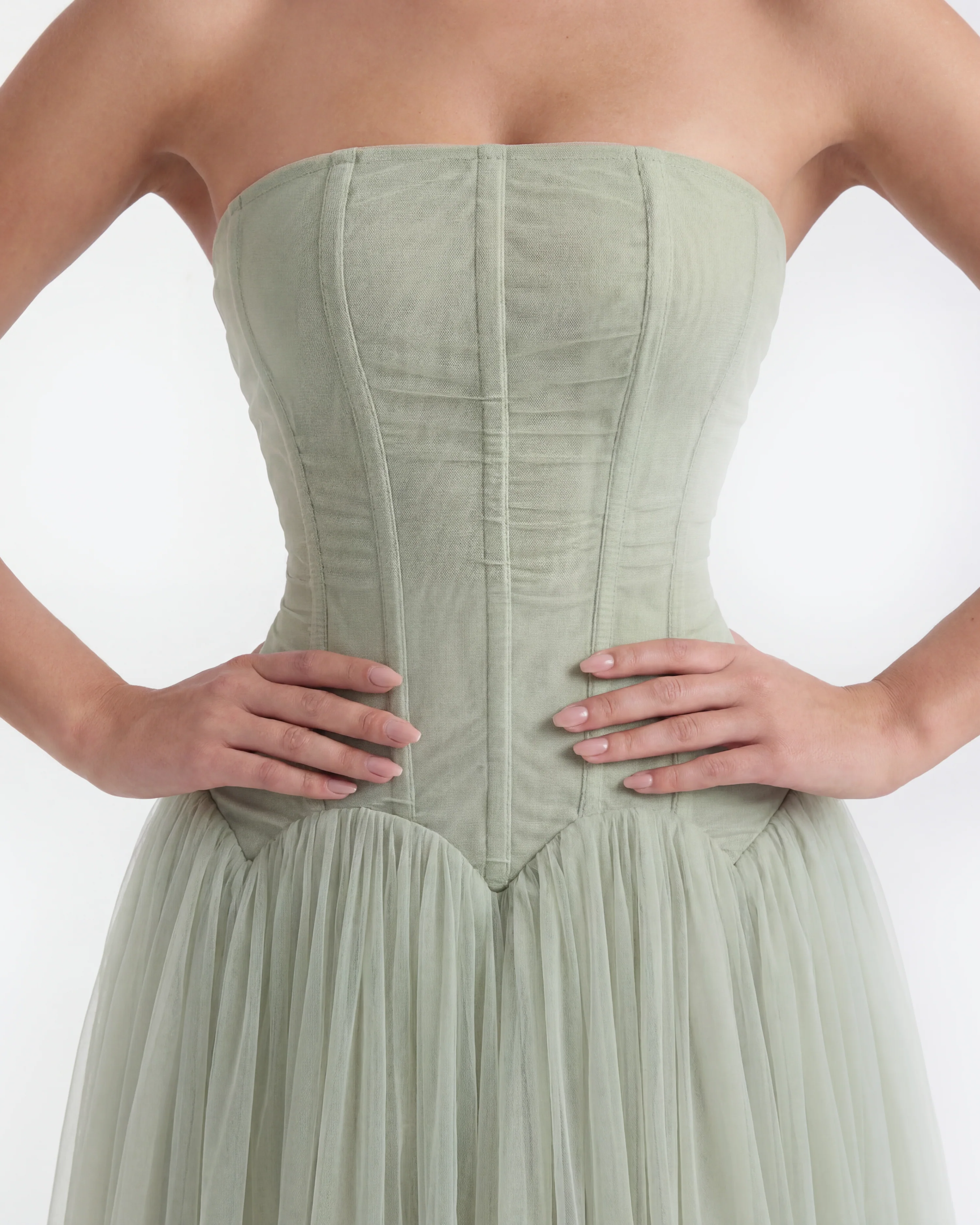 GREEN LONG DRESS