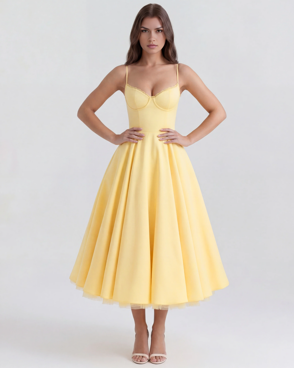 Yellow Long Flunnel Dress