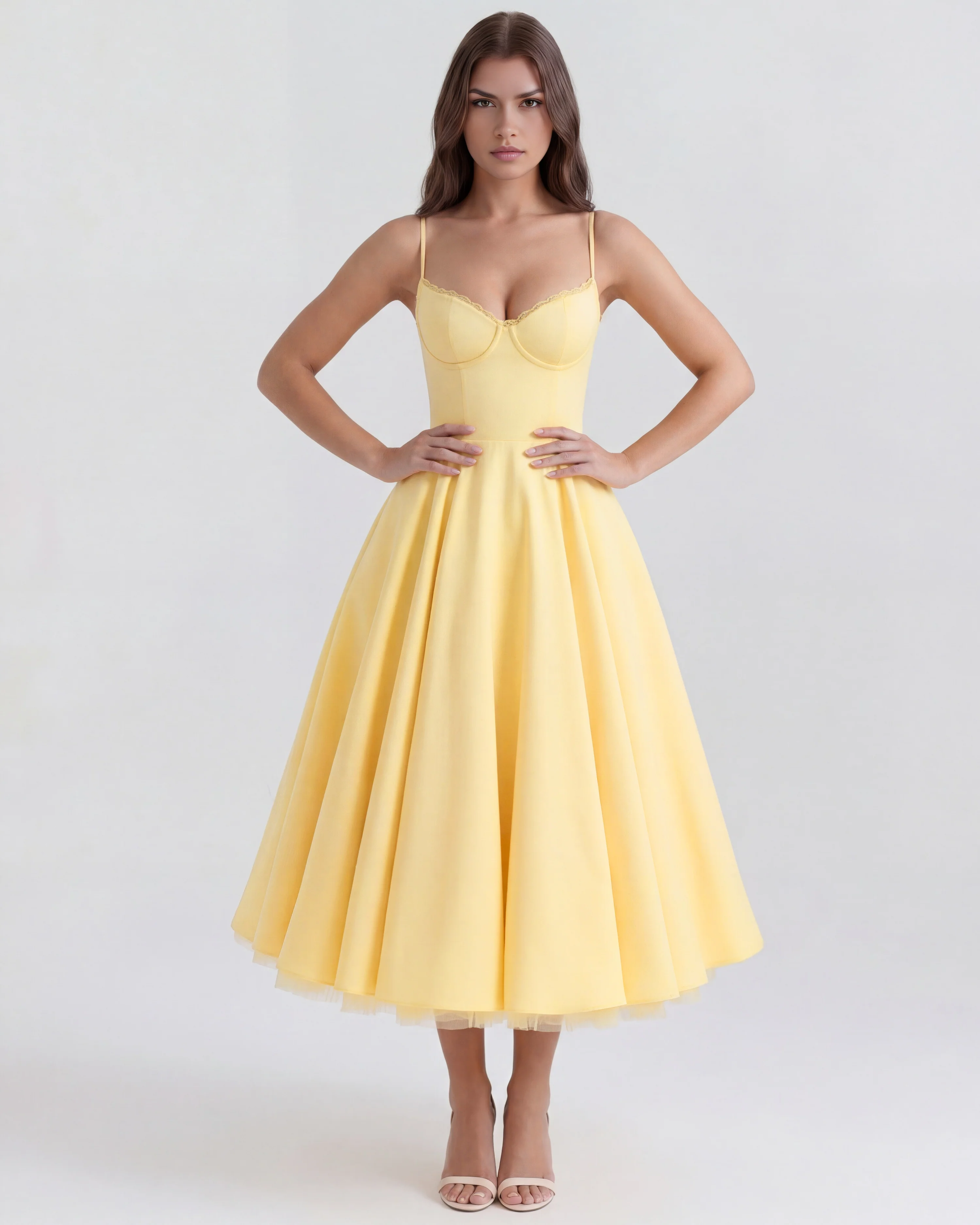 Yellow Long Flunnel Dress