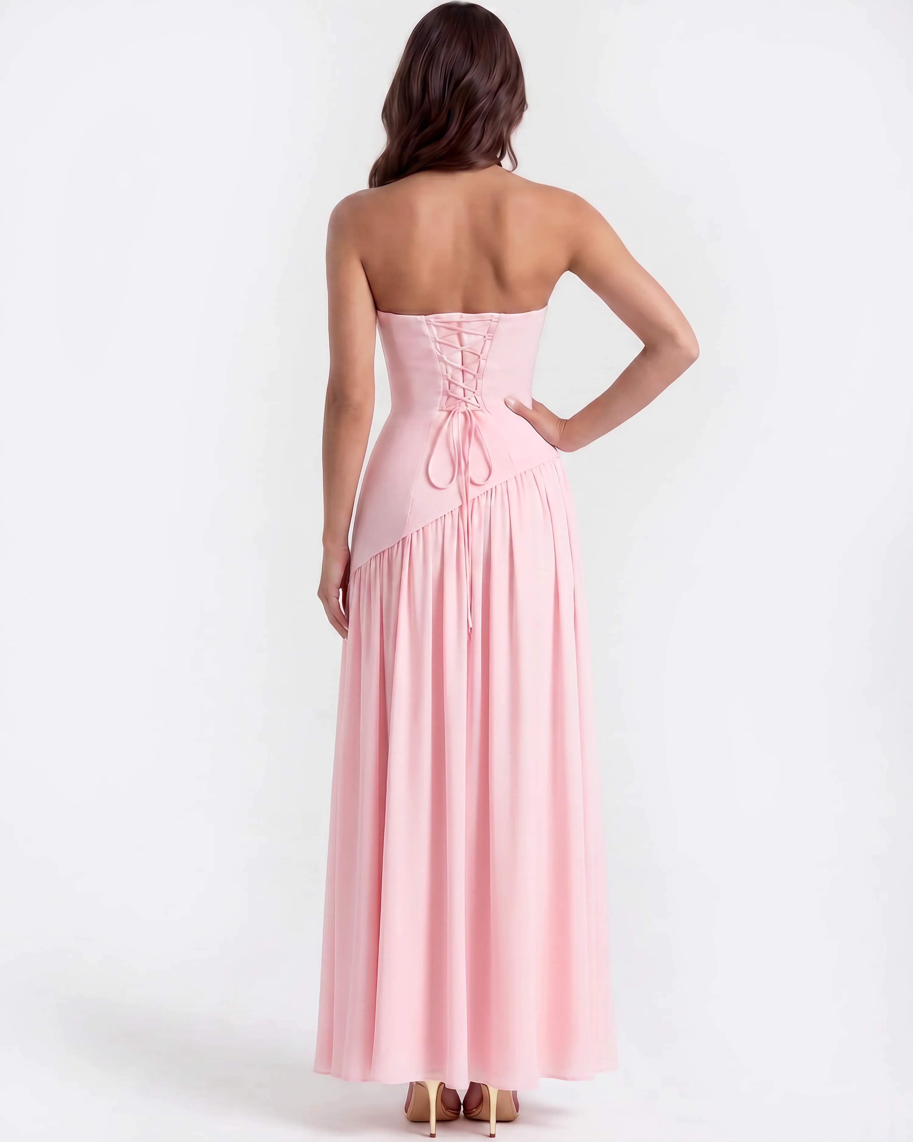 SLUT LONG PINK DRESS