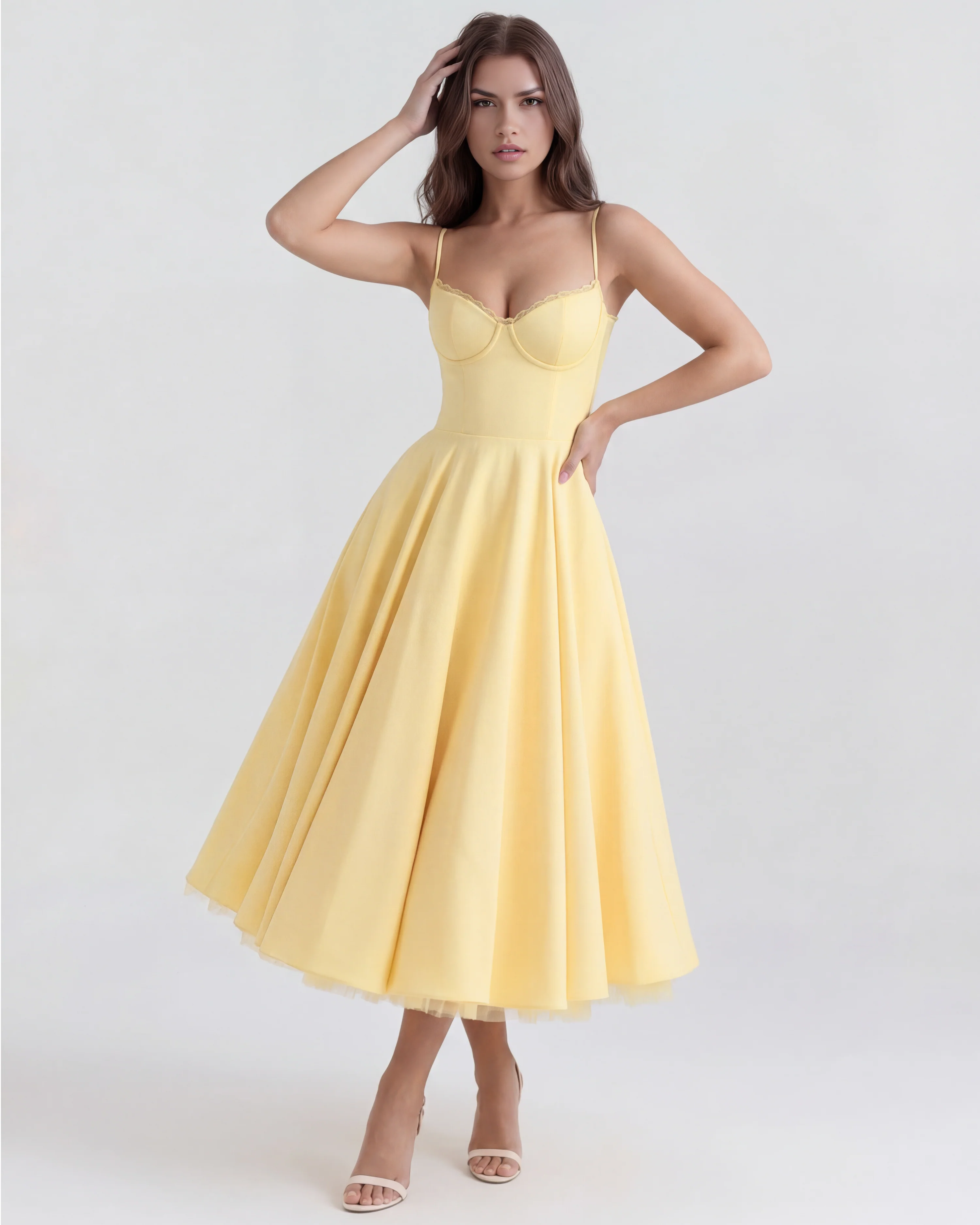 Serena Midi Dress — Butter Yellow – Hazel & Muse