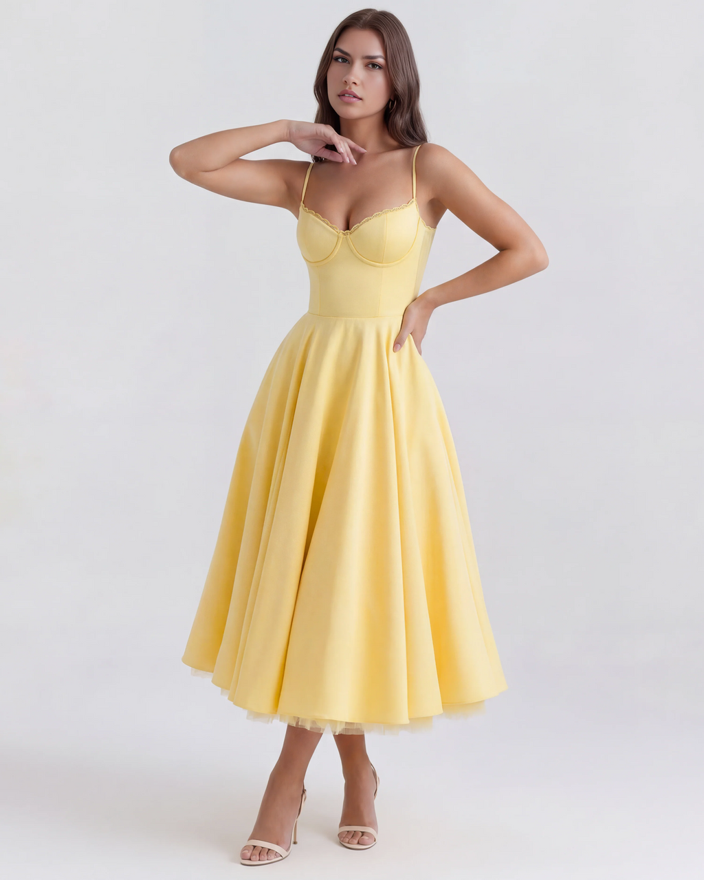 Yellow Long Flunnel Dress