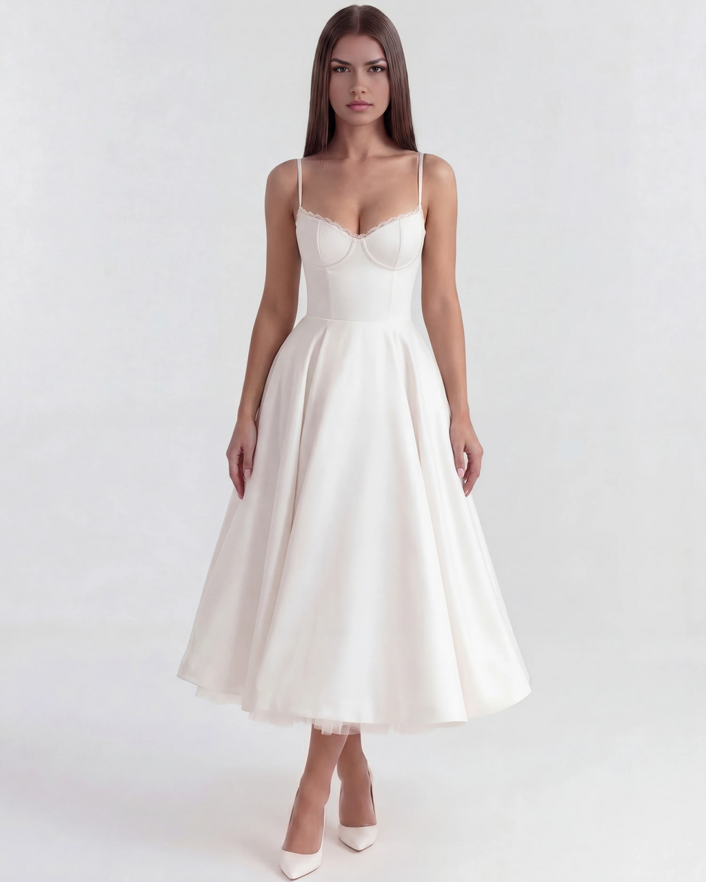 FUNNEL WHITE DRESS