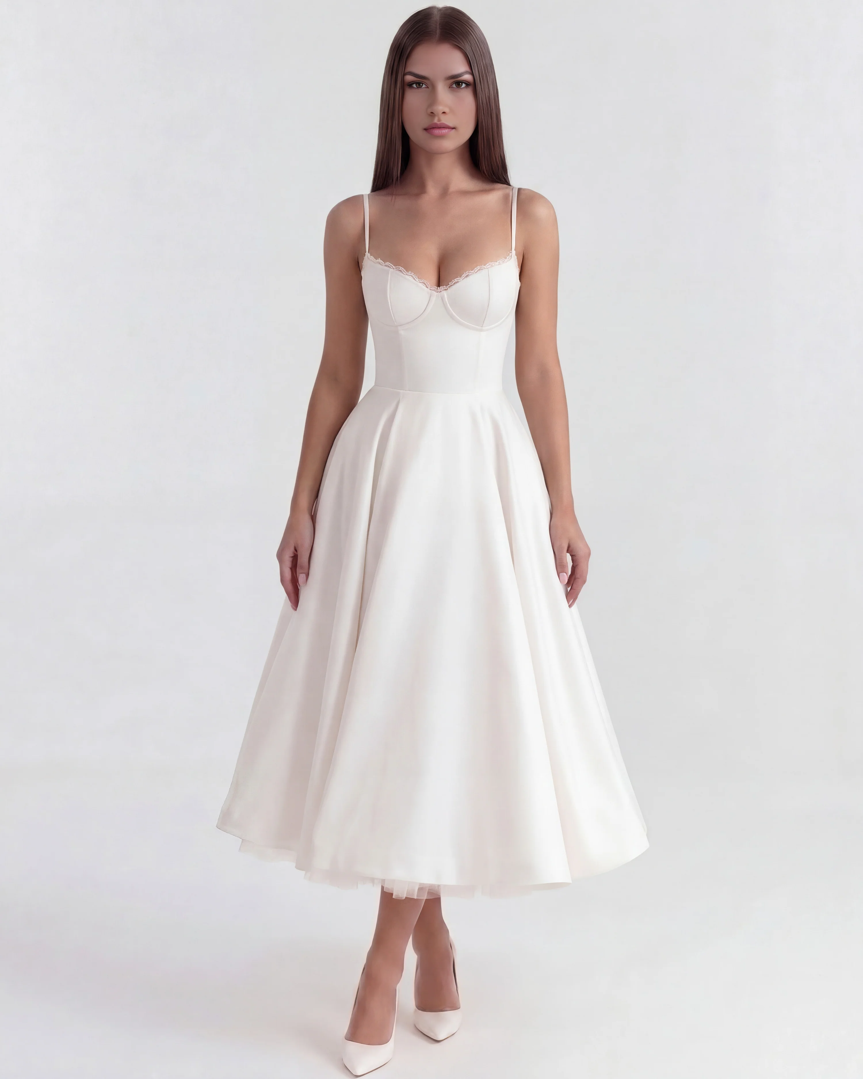FUNNEL WHITE DRESS
